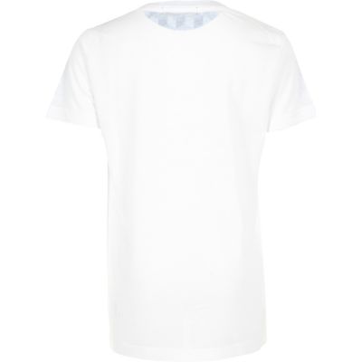 Boys white geometric print t-shirt